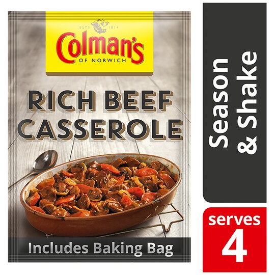 Colman's Season & Shake Rich Beef Casserole Mix 40G Tesco Groceries