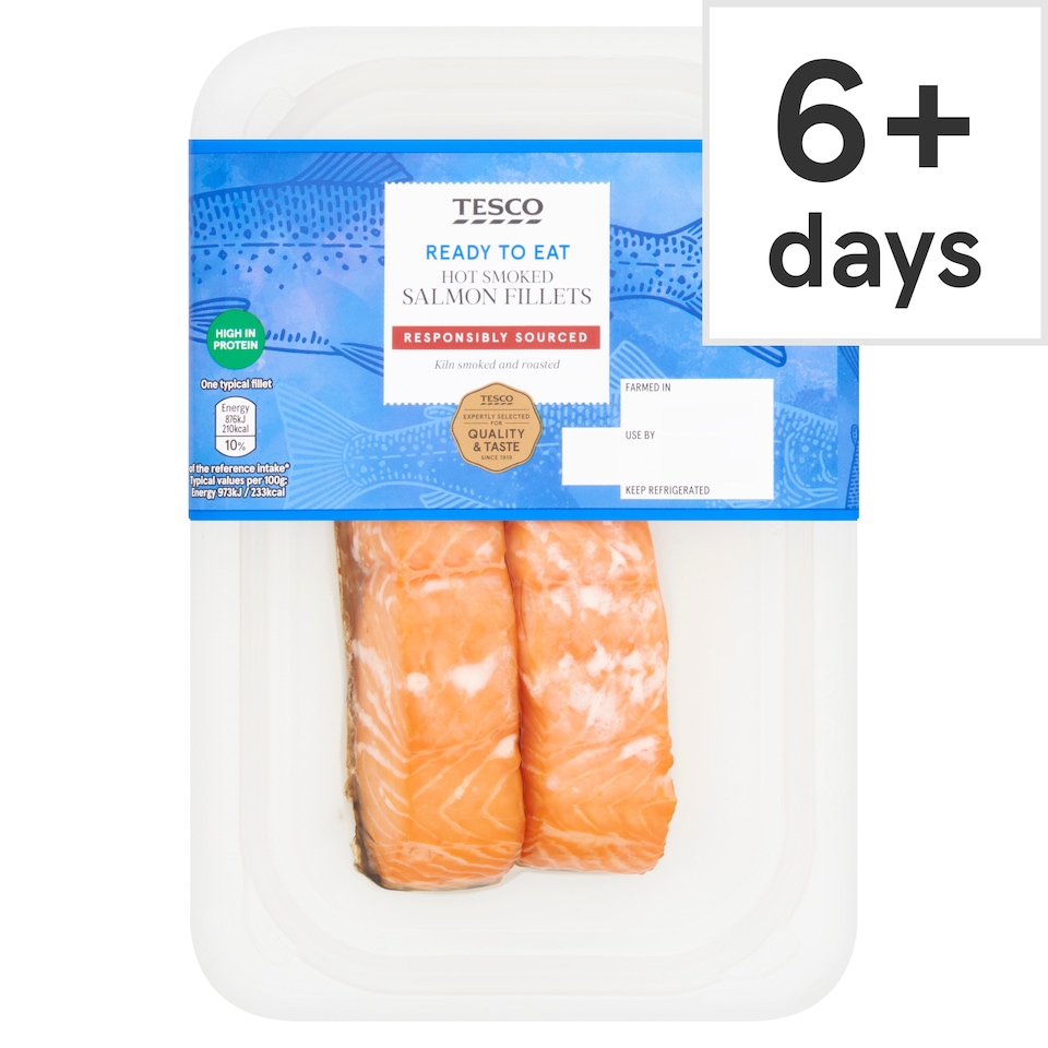 Tesco Hot Smoked Salmon Fillets 180G