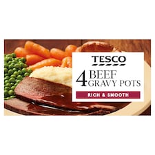 Tesco Beef Gravy Pot 4 Pack 112G