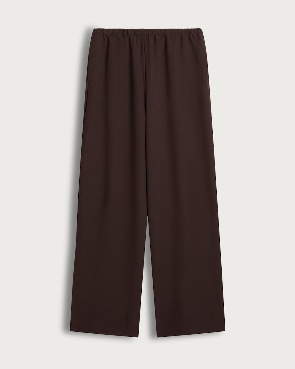 F&F Wide Leg Elasticated Trousers in Brown