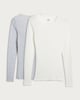 image 4 of F&F WARMPLUS™ Medium Warmth 2-Pack Long Sleeved Pointelle Thermal Tops in Neutral