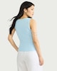 image 3 of F&F Cowl Neck Sleeveless Top in Blue