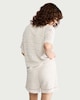 image 3 of F&F Open Knit Drawstring Co-ord Shorts in Cream