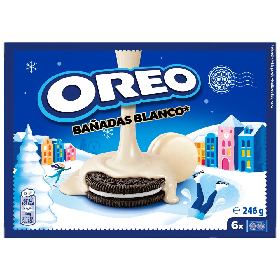 Oreo Cocoa Biscuits with Vanilla Filling in White Icing 246 g