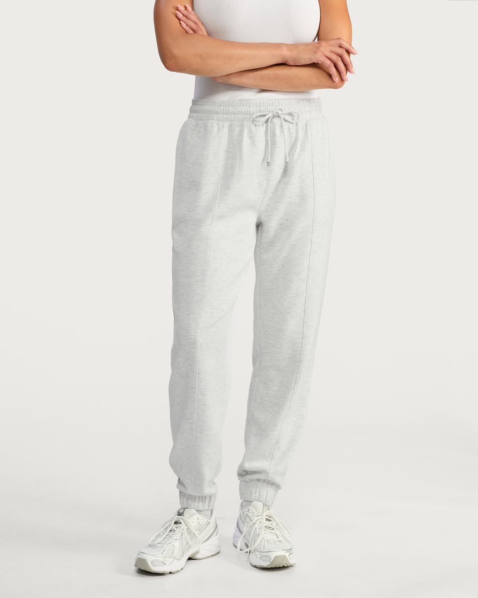 image 1 of F&F Active Seam Detail Cuffed Joggers in Grey Marl