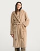 image 1 of F&F Fleece Hooded Dressing Gown in Cream