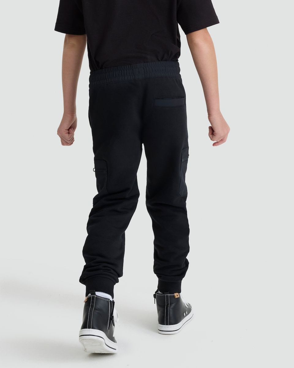 image 1 of F&F Boys Cuffed Cargo Joggers in Black