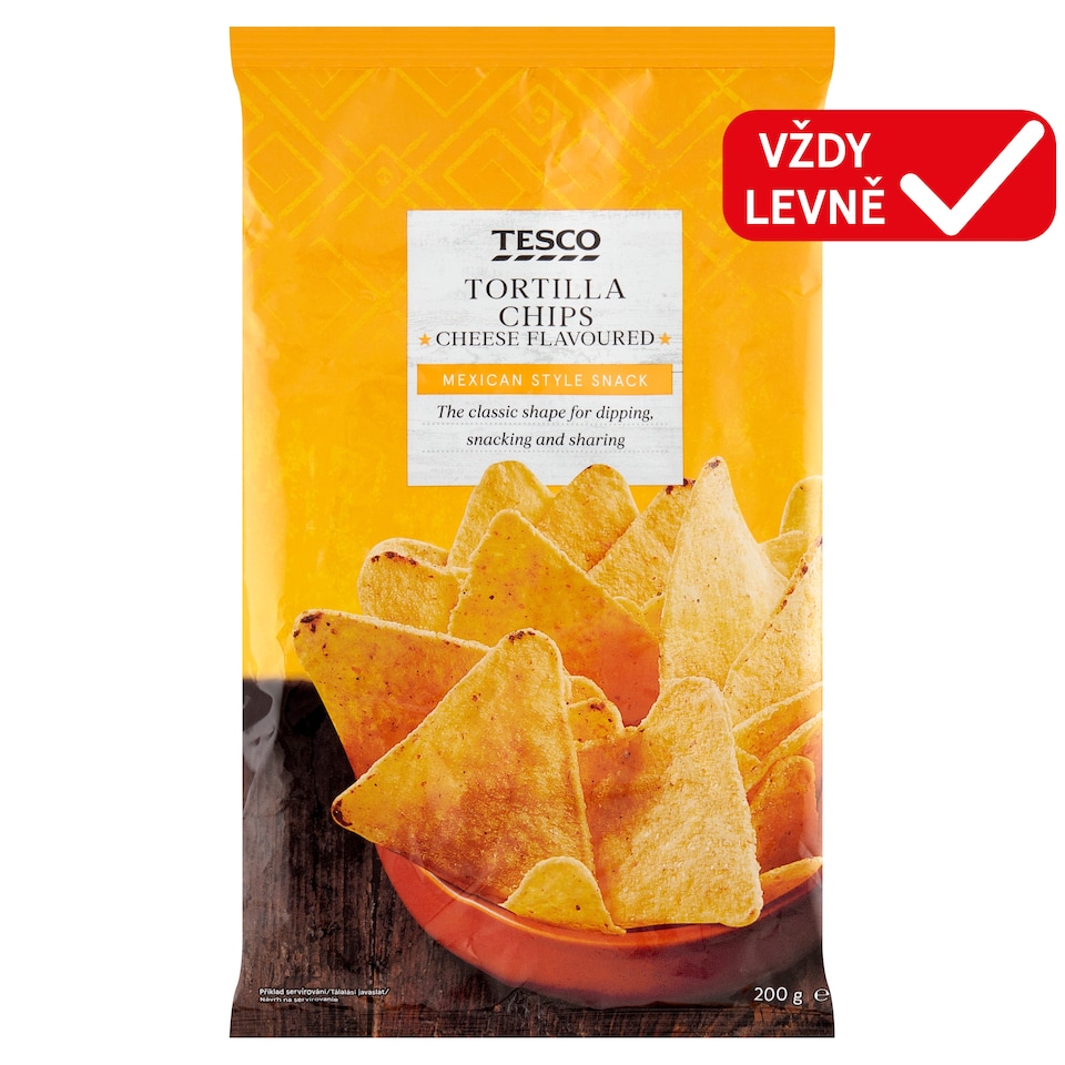 Tesco Tortilla Chips Cheese Flavoured 200g