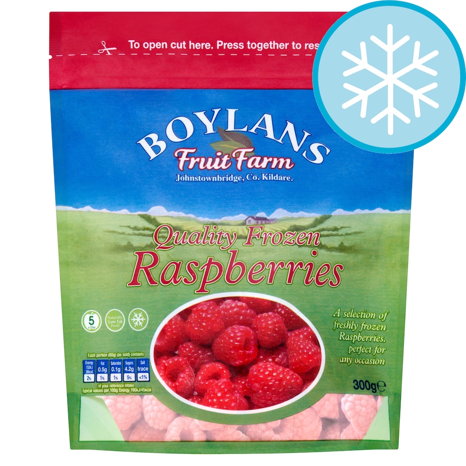 Boylans Fruit From Quality Frozen Raspberries 300G