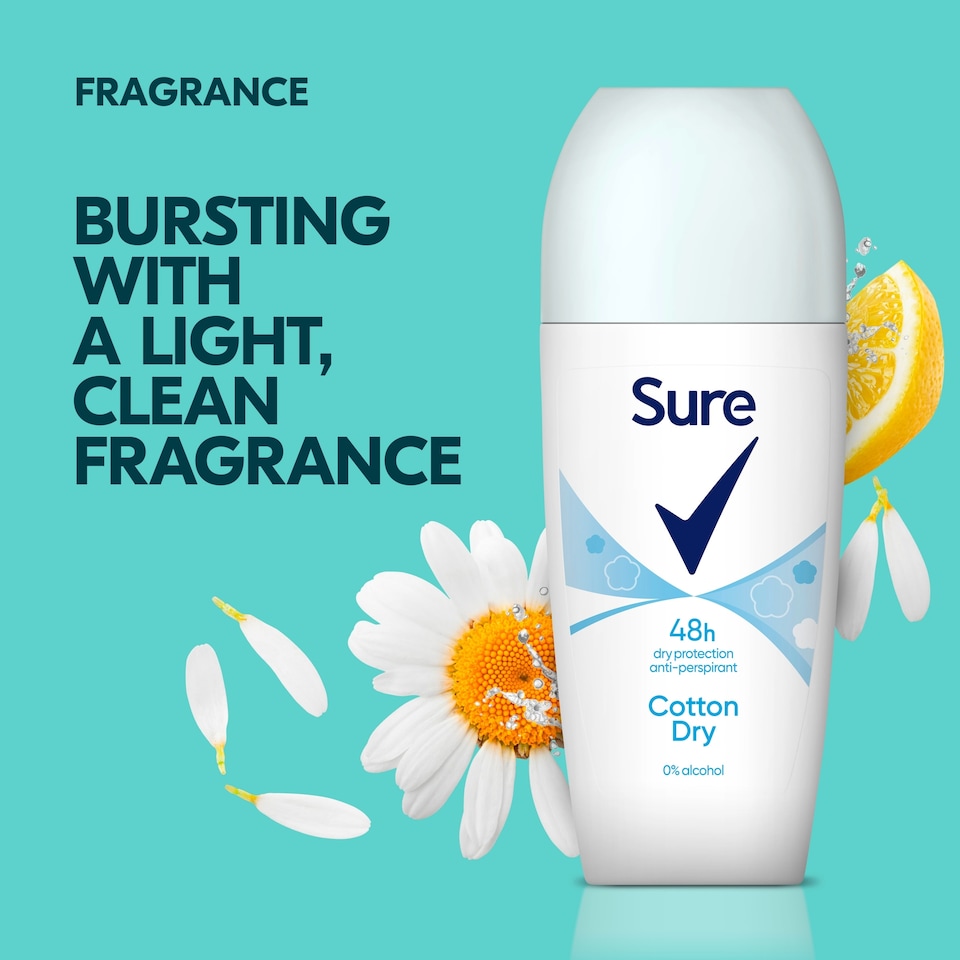 image 1 of Sure Women Cotton Dry 48h Antiperspirant Deodorant Roll On 50ml