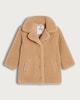 image 5 of F&F Girls Fleece Textured Teddy Coat in Light Nude