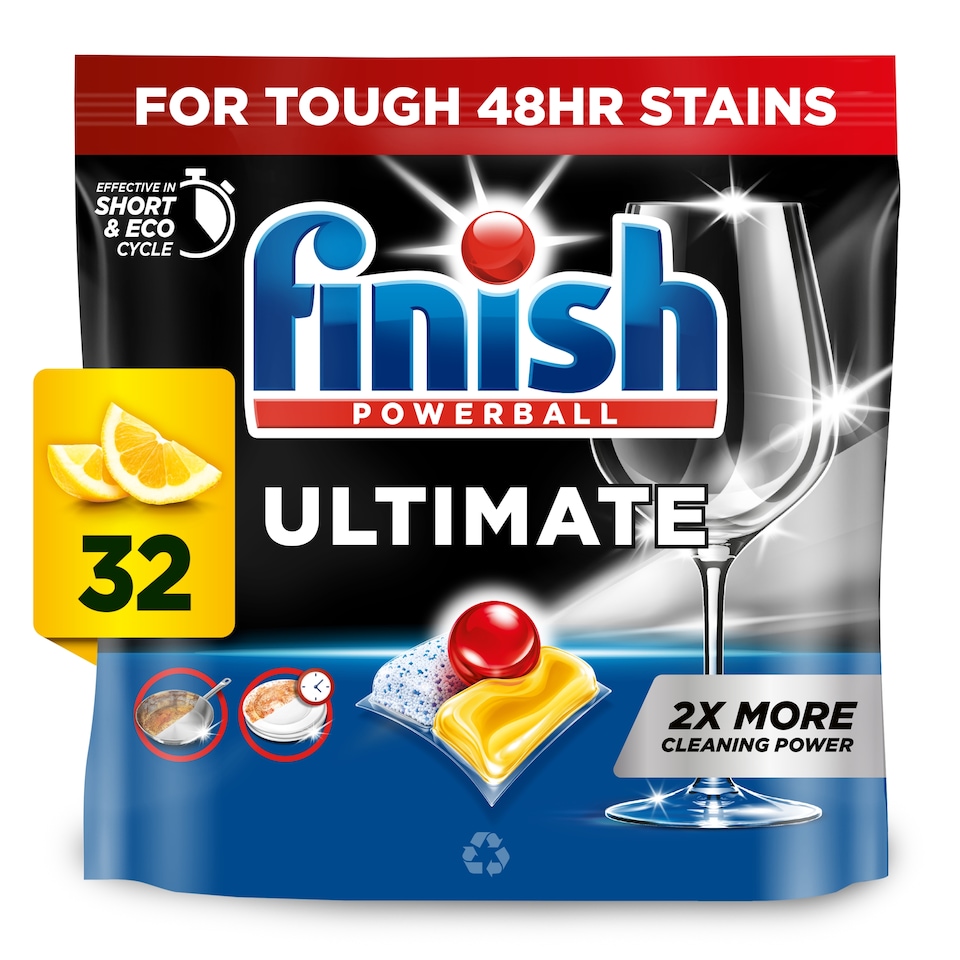 image 1 of Finish Ultimate All In One 32 Dishwasher Tablets Lemon 412.8g