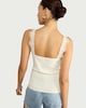 image 3 of F&F Cotton Rich Lace Trim Vest in Cream