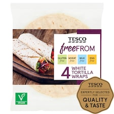 Tesco Free From White Tortilla Wraps 4 pack