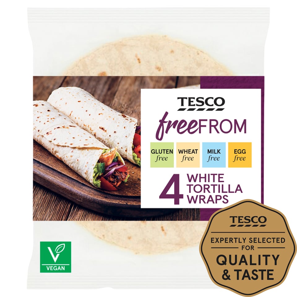 Tesco Free From White Tortilla Wraps 4 pack