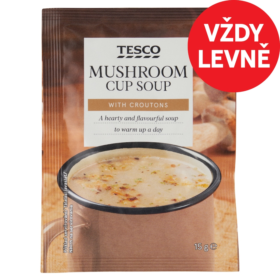 Tesco Instantní houbová polévka s krutony 15g