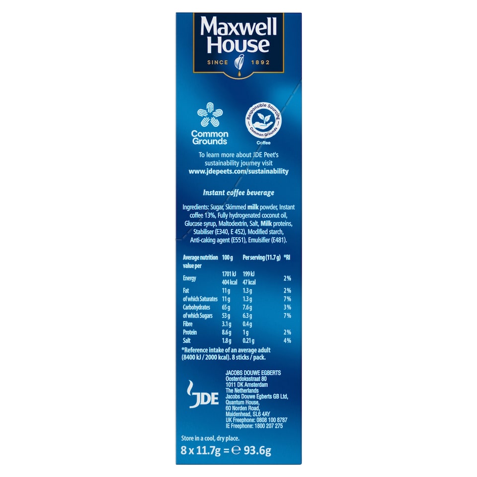image 1 of Maxwell House Cappuccino Sachets 8pk 93.6g