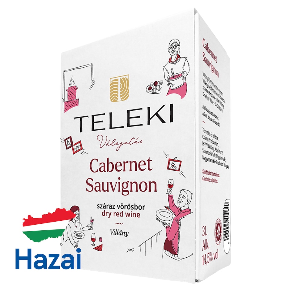 Teleki Válogatás Villányi Cabernet Sauvignon száraz vörösbor 3 l