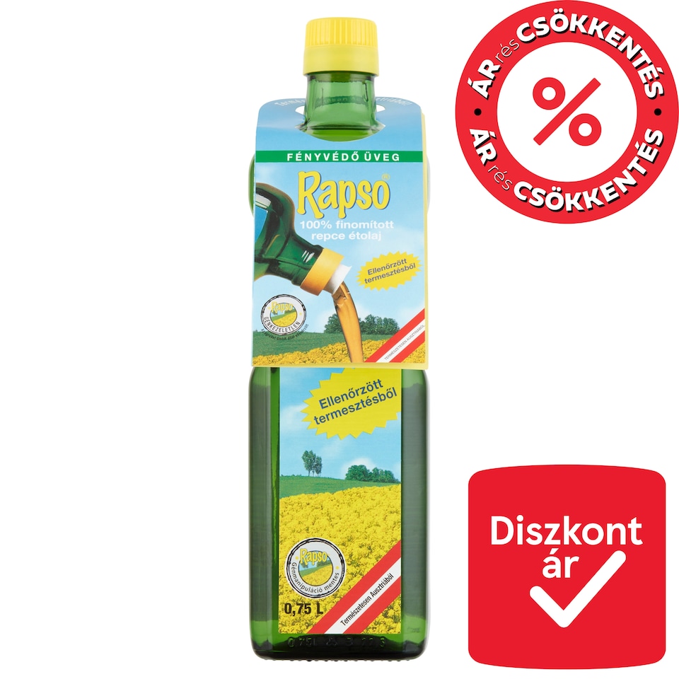Rapso 100% finomított repce étolaj 0,75 l