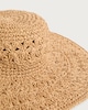 image 2 of F&F Crochet Wide Brim Hat in Neutral