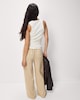 image 4 of F&F Pure Lyocell Wide Leg Trousers in Stone