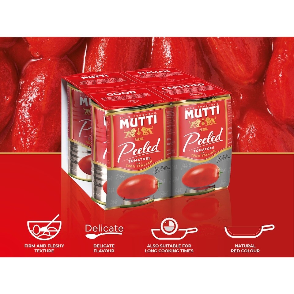 image 1 of Mutti Peeled Whole Plum Tomatoes 4x400g