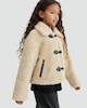 image 1 of F&F Girls Teddy Duffle Coat in Cream