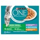 obrázok 1 z PURINA ONE INDOOR s teľacím, mrkvou, kuraťom, mrkvou, tuniakom, zelenými fazuľkami v šťave 12 x 85 g