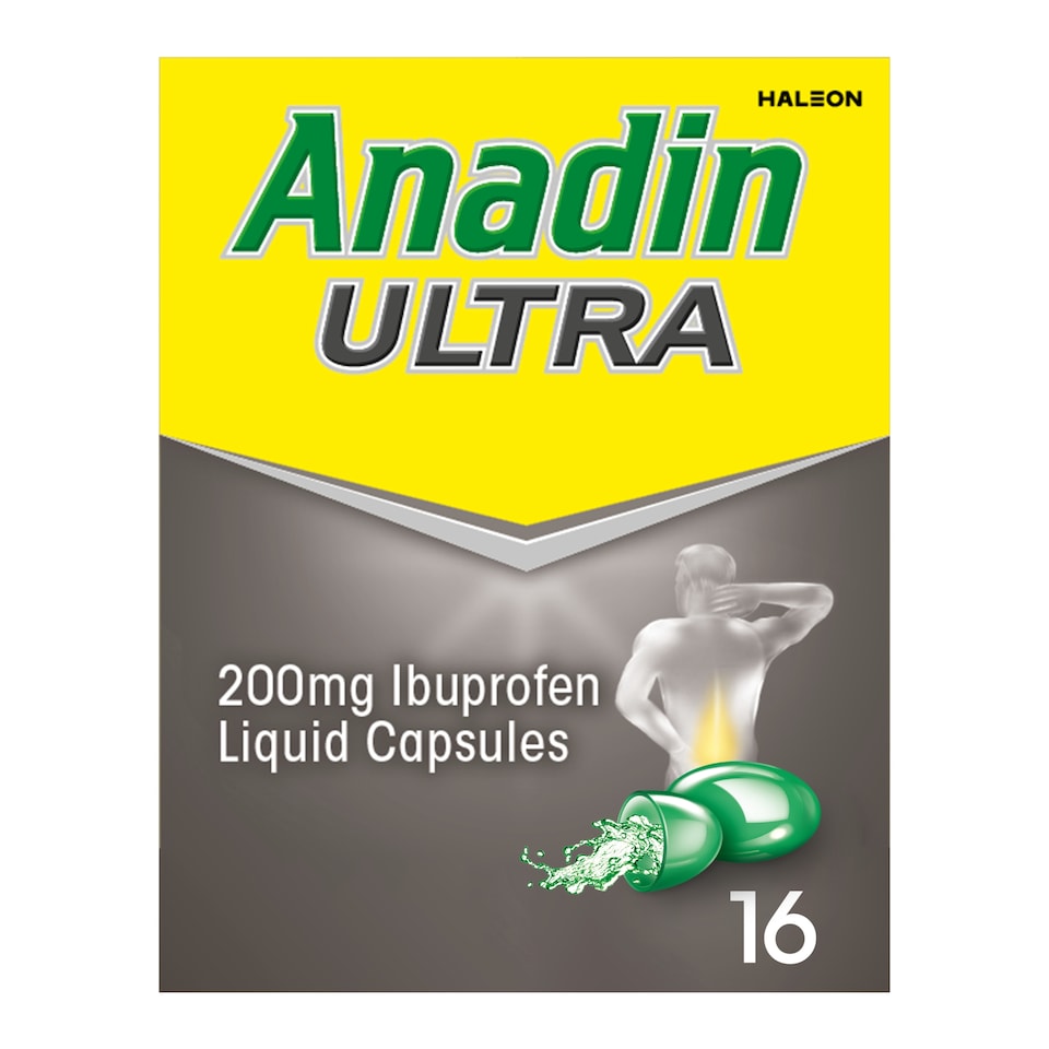 image 1 of Anadin Ultra Ibuprofen Pain Relief Liquid Capsules 16s