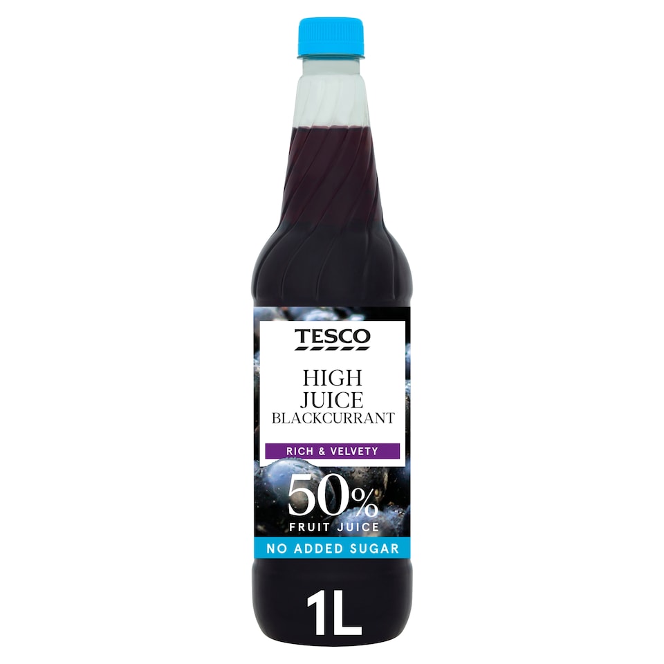Tesco No Added Sugar High Juice Blackcurrant 1L
