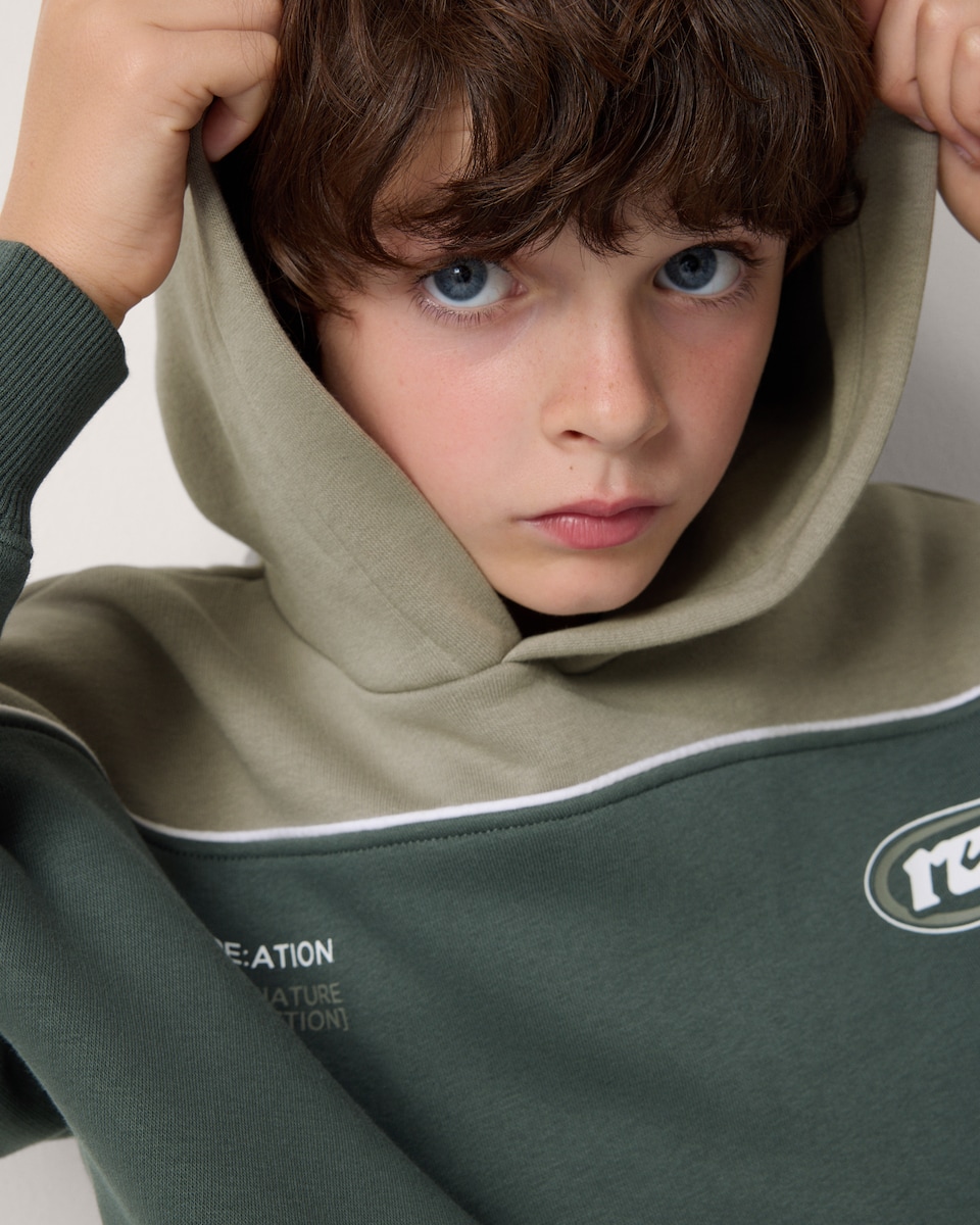 image 1 of F&F Boys Cotton Rich Hoodie and Joggers Set in Khaki