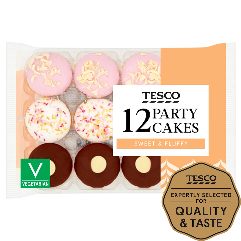 Tesco Party Cake Selection Vanilla 12 Pack
