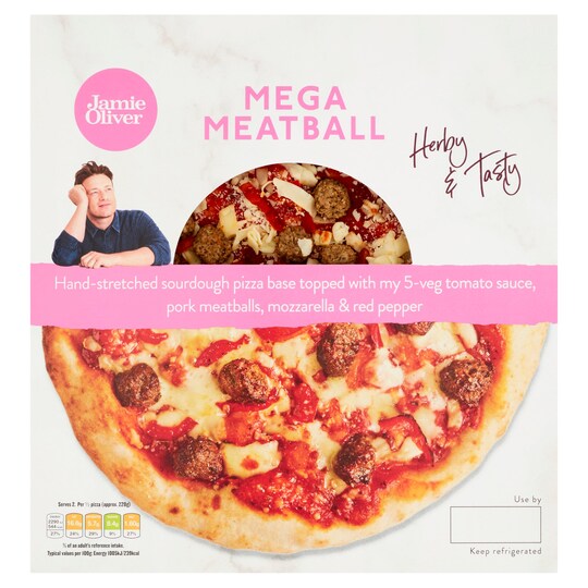Jamie Oliver Mega Meatball Pizza 457G Tesco Groceries