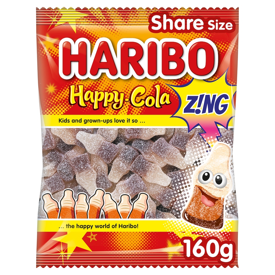 HARIBO Happy Cola Z!ng Sweets Share Bag 160g