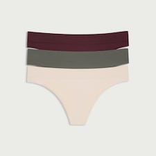 F&F 3-Pack Ribbed Thongs in Multi
