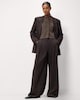 image 3 of F&F Pinstripe Pleated Wide Leg Trousers in Multi Brown