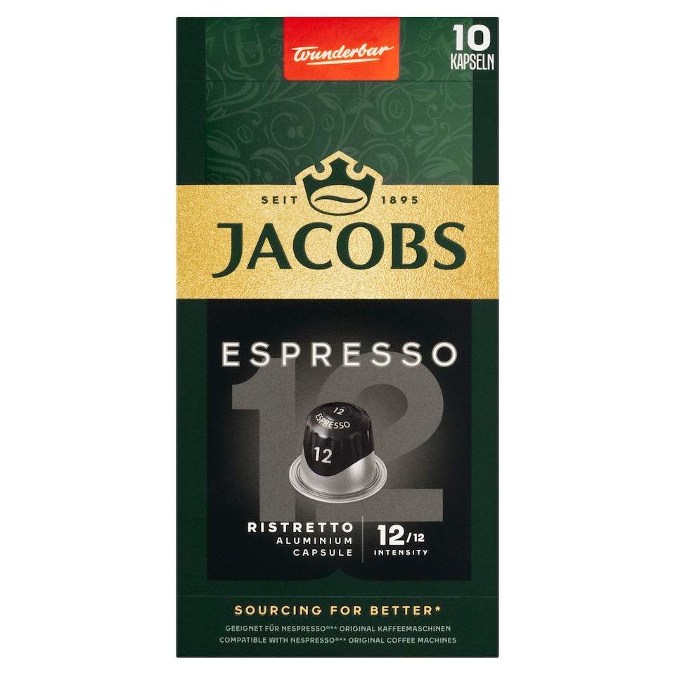 Obrázek 1 pro produkt Jacobs Espresso Ristretto pražená mletá káva v kapslích 52g