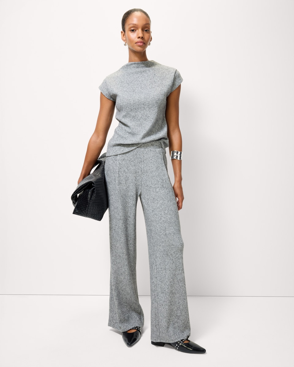 image 1 of F&F Brushed Wide Leg Co-ord Trousers in Grey