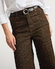 image 1 of The F&F Edit Leopard Print Wide Leg Jeans in Brown