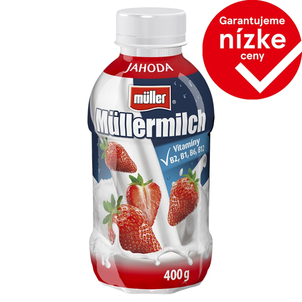 Müller Müllermilch Mliečny nápoj s jahodovou príchuťou 400 g