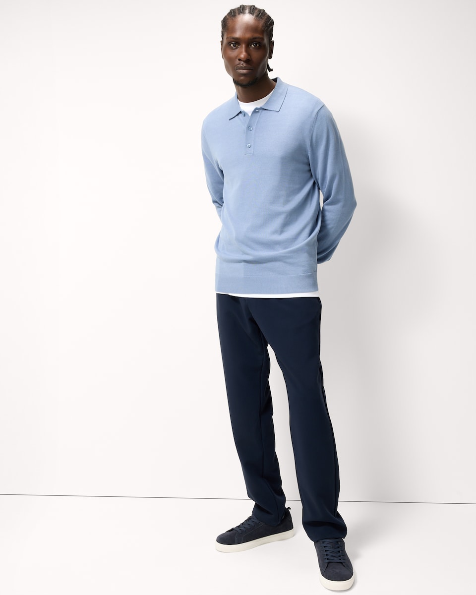 image 1 of F&F Pure Cotton Polo Knit Jumper in Blue