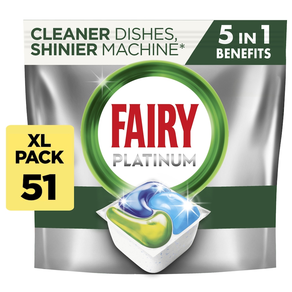image 1 of Fairy Platinum All In One Original 51 Dishwasher Tablets 760G