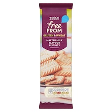 Tesco Free From Malted Milk Flavoured Biscuits 160G