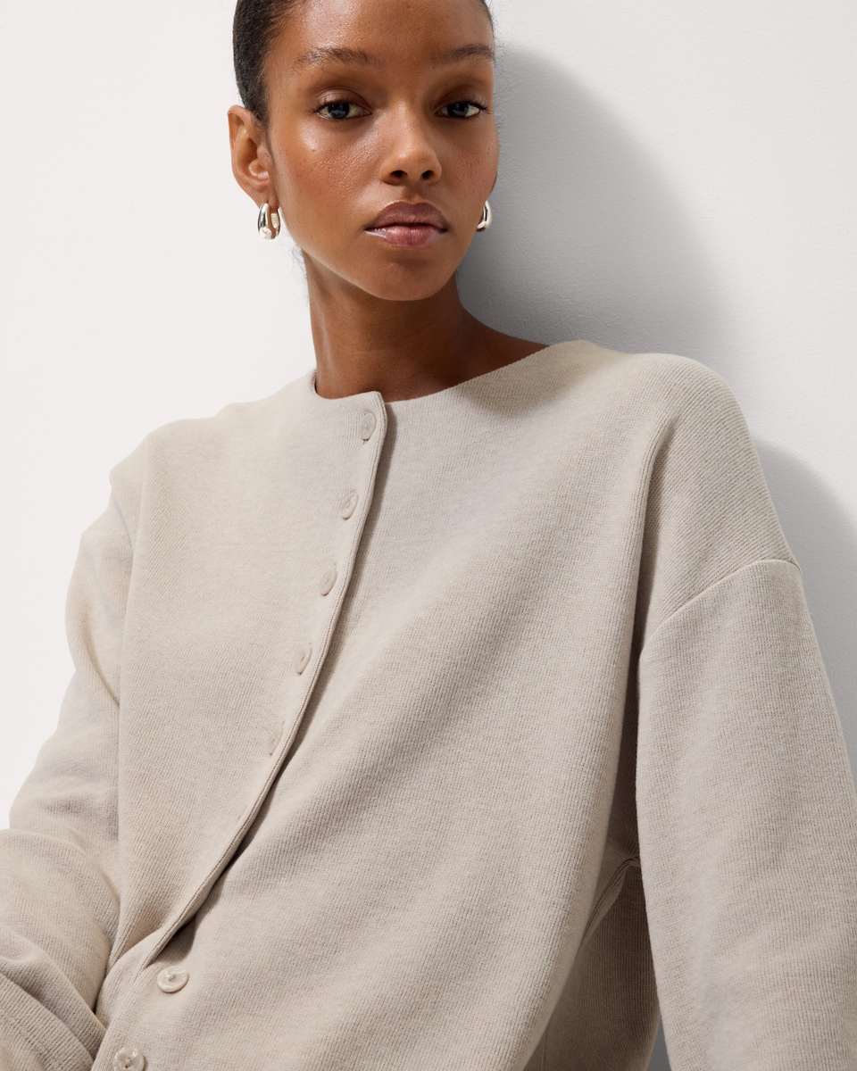 image 1 of F&F Brushed Button Up Cardigan in Cream