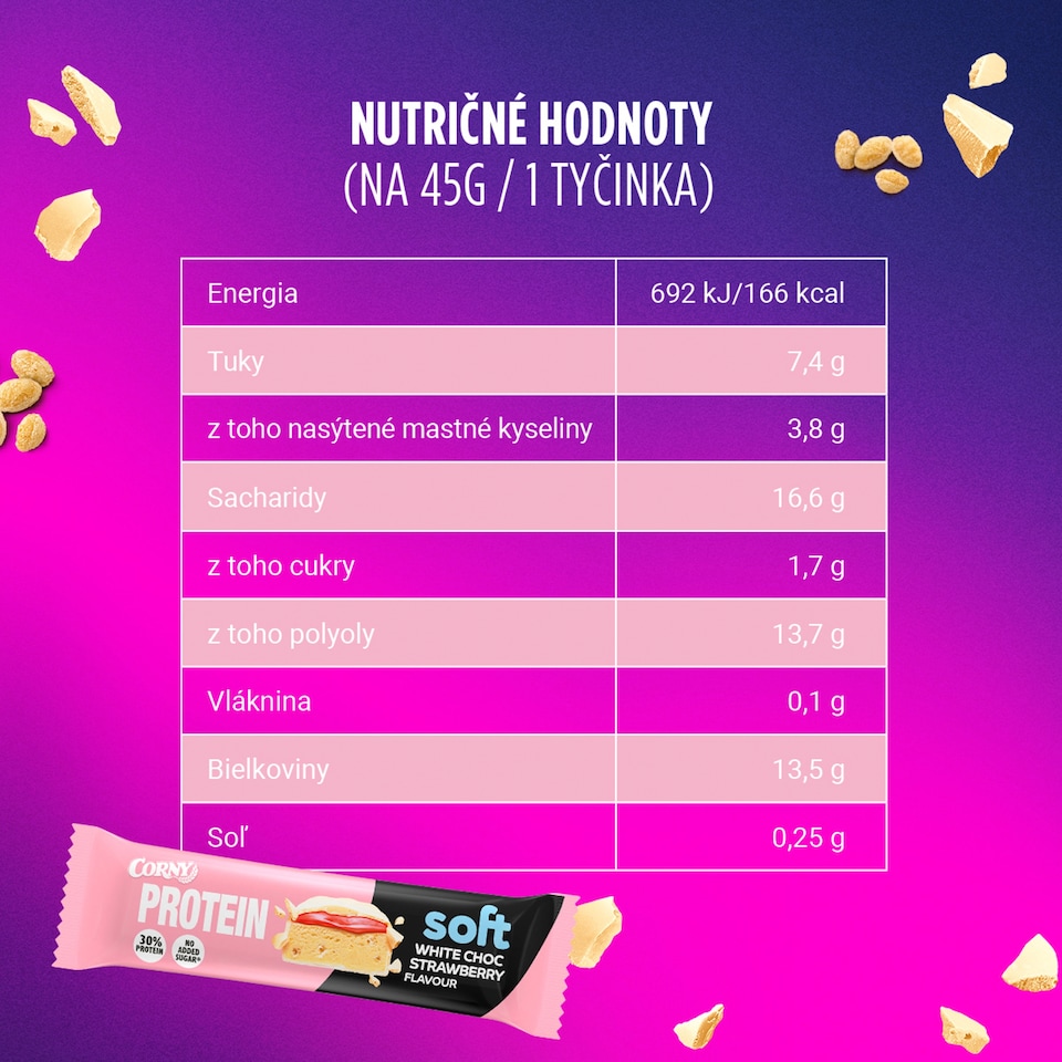 image 1 of Corny Protein Soft White Choc Strawberry Flavour 45 g