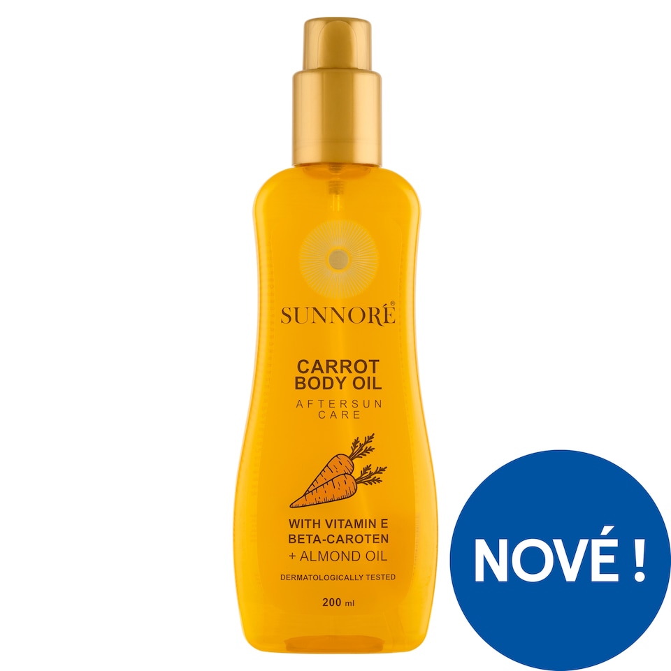 Obrázek 1 pro produkt Sunnoré Olejová směs na bázi mandlového oleje obohacená o beta-karoten a vitamin E 200ml