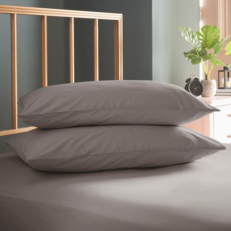 image 1 of Cosmoliving Grey House Wife Pillowcase Pair