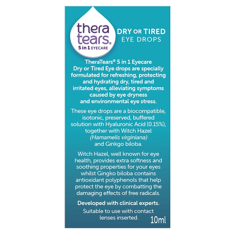 image 1 of Thera Tears 5 In 1 Dry & Tired Eye Drops 10Ml