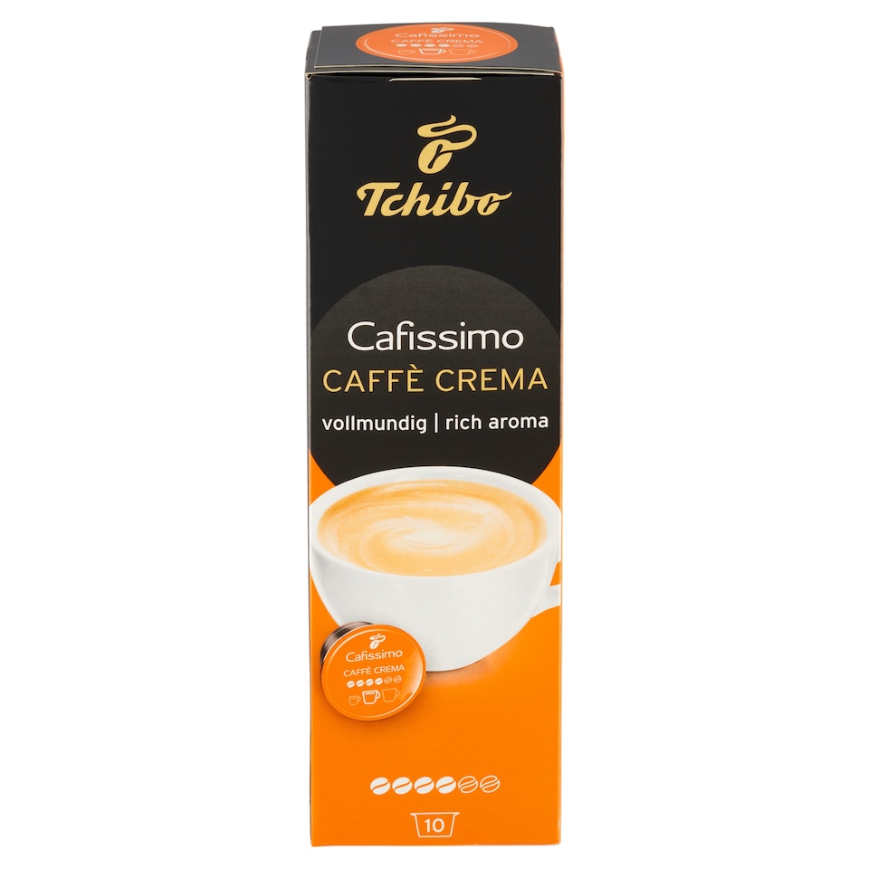 Obrázek 1 pro produkt Tchibo Cafissimo Caffè Crema pražená mletá káva kapsle 10 x 7,4g (74g)