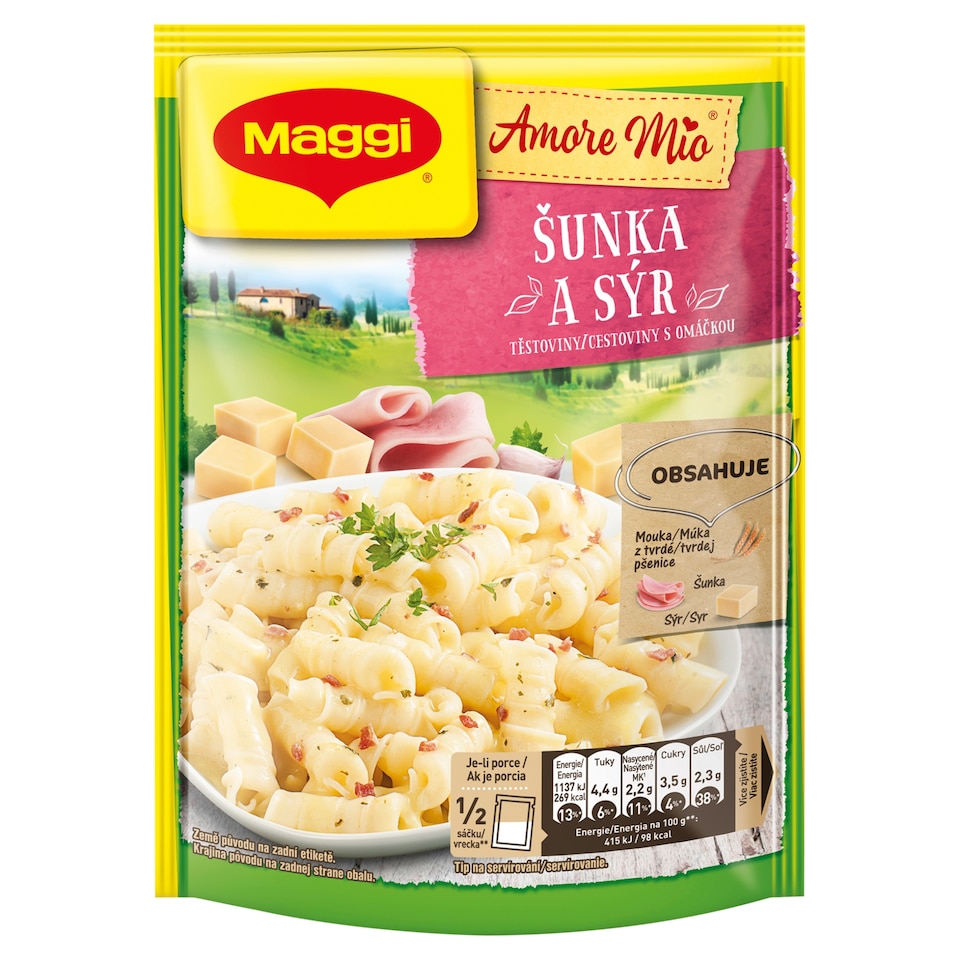 MAGGI Amore Mio Ham and Cheese, Pasta with Sauce Bag 140 g